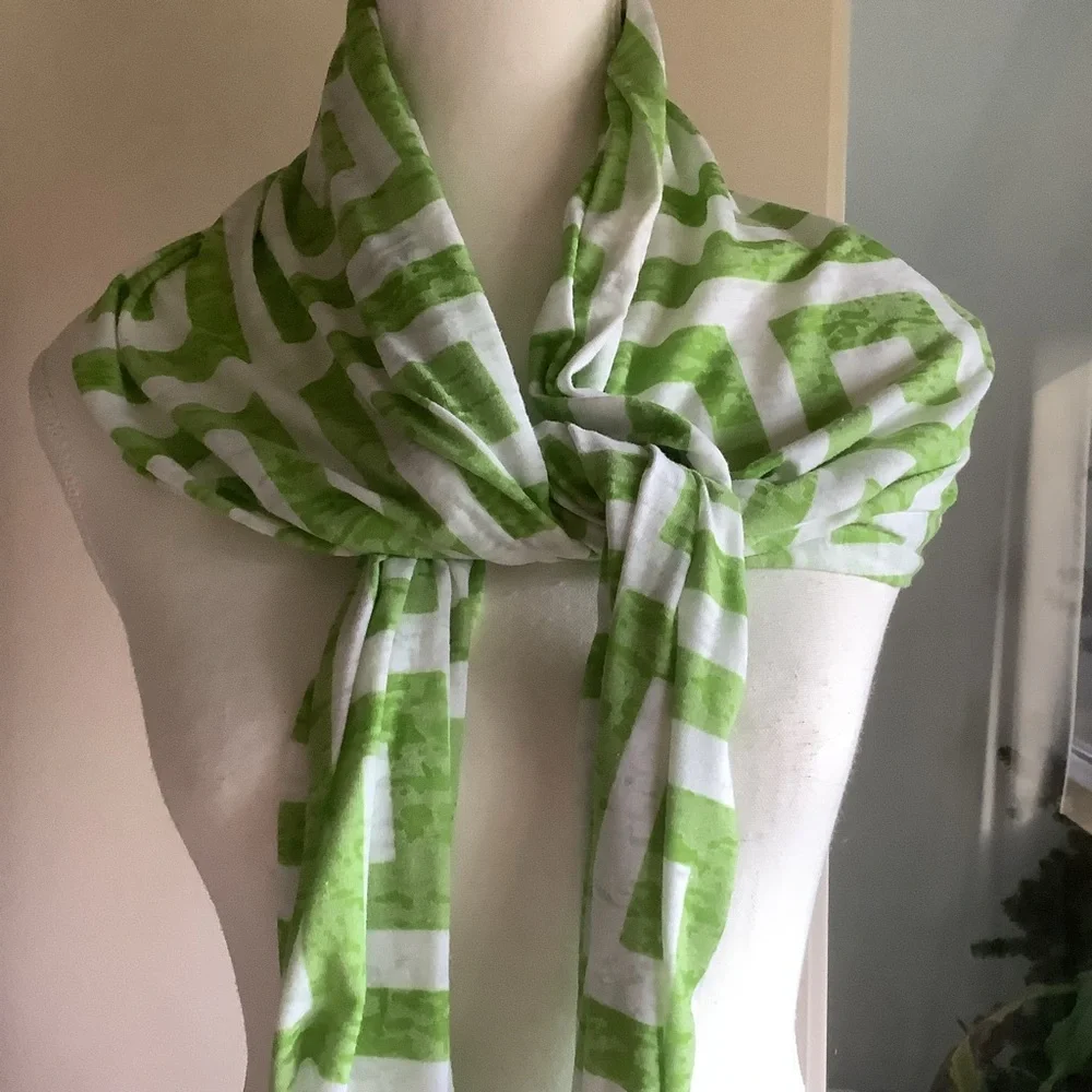 Two Summer Weight Rectangular Print Scarves